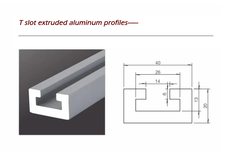 Aluminum channel profile t slot